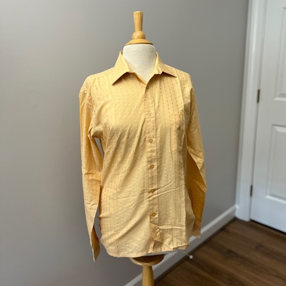 Vintage 70’s Richtrim Gold/Maize Single Needle Tailoring Shirt Sz L - Picture 1 of 11